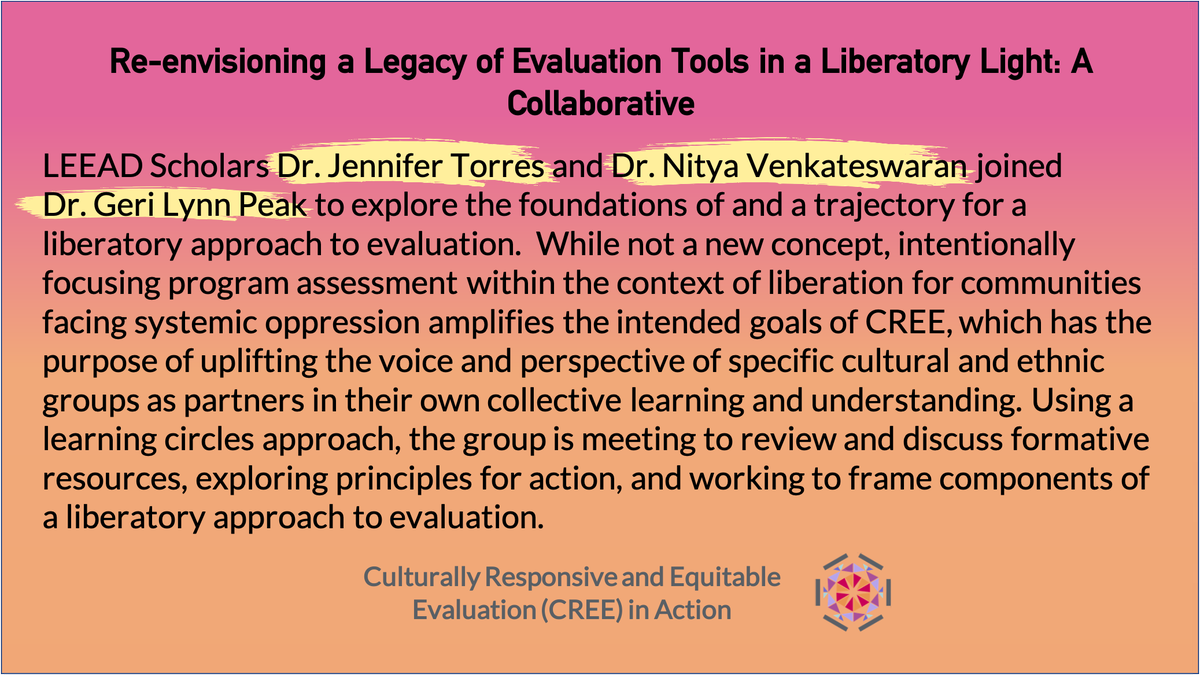 ExpandTheBench's tweet photo. #LEEAD Mentor &amp; Practicum Supervisor Dr. Peak (@twogemsgeri) is working with LEEAD Scholars Dr. Torres (@jmc_torres) and Dr. Venkateswaran, exploring how they can use liberatory approaches to amplify #CREE goals.

Learn more about Two Gems Consulting: https://t.co/CA8WfCFvGm https://t.co/N4ibn7wG5U