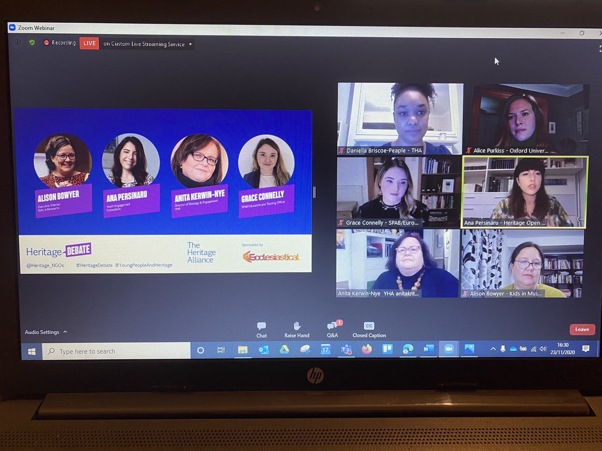 heritage_lizzie's tweet photo. Welcome now to @Heritage_NGOs #Heritagedebate panel - here to lead discussion on how we ensure future ambassadors for heritage @kidsinmuseums @anapersinaru @anitakntweets @grace_connelly0 chaired by our own young heritage professionals @Daniella_mae &amp; @AlicePurk https://t.co/Lrt8W1CRsb