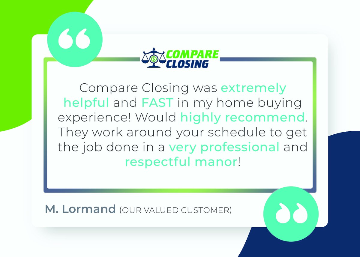 CompareClosing's tweet photo. Here is what one of our many happy clients had to say about their experience with us! To read more visit our website.
Come join our Happy Clients List, Call us on +1 800 756 0809 or visit us at https://t.co/ZLkojjn7Ev
#CompareClosingLLC #Testimonials #HappyClients https://t.co/Ck6cti8vv9