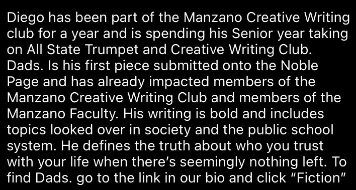 Manzano Creative Writing tweet media