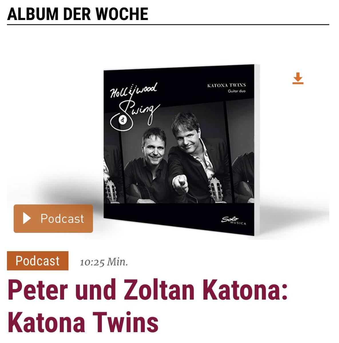 katonatwins (@katonatwins) on Twitter photo Our new CD Hollywood & Swing is CD of the week on the German Radio station HR2 😀 <a href="/RIAMDublin/">RIAMDublin</a> Our new CD Hollywood & Swing is CD of the week on the German Radio station HR2 😀 <a href="/RIAMDublin/">RIAMDublin</a>
