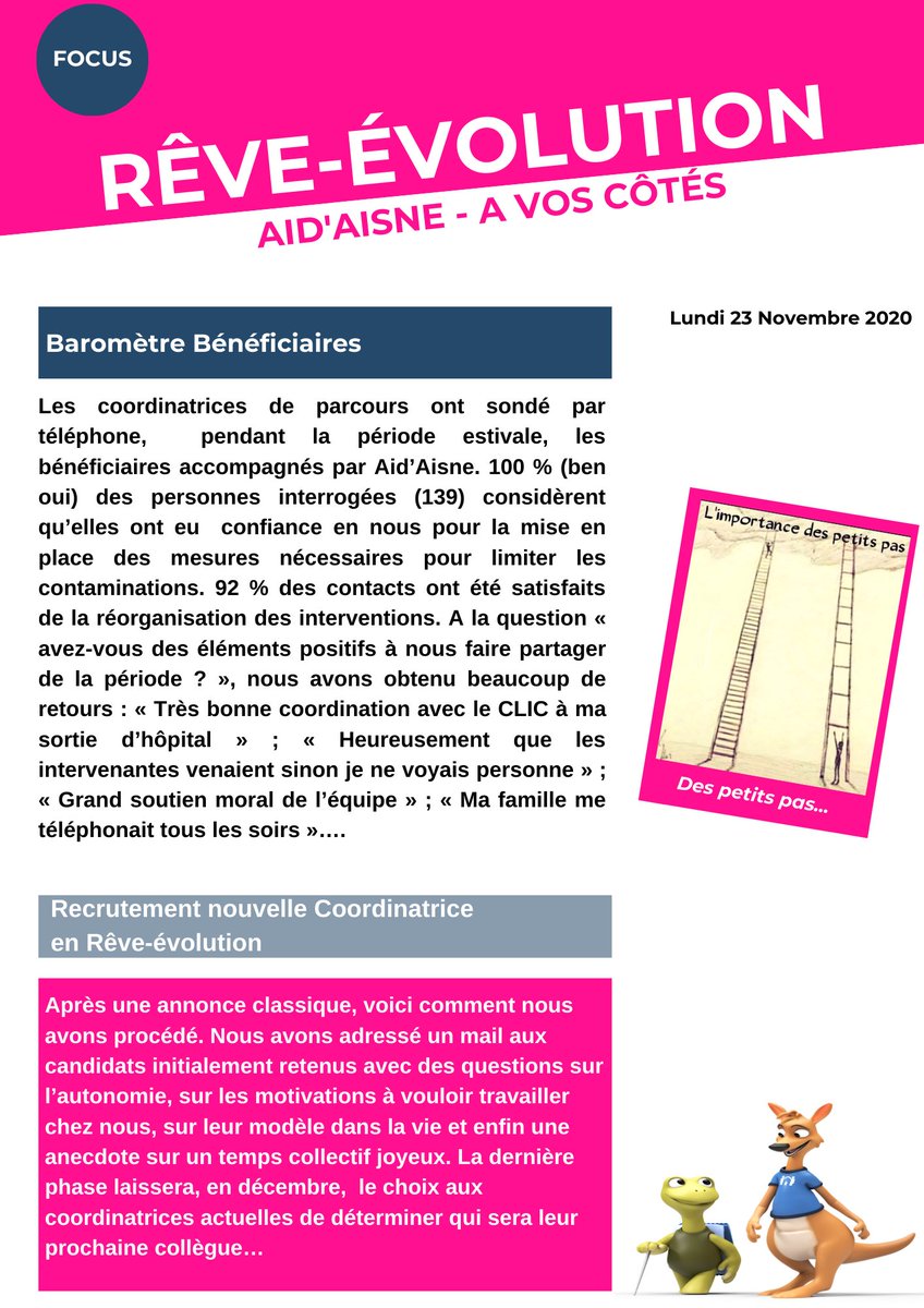 DVillaAidAisne's tweet image. On évoque cette semaine dans le FOCUS #Rêveévolution le baromètre social réalisé auprès de nos bénéficiaires (réalisé par téléphone par les coordinatrices) et le prochain recrutement délibéré de notre future #coordinatrice de parcours...