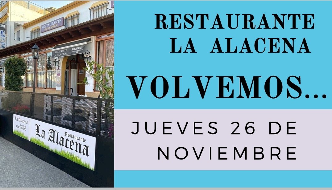 Rest_Alacena's tweet photo. Volvemos...
Jueves 26 de Noviembre https://t.co/5hCJXDRXcs