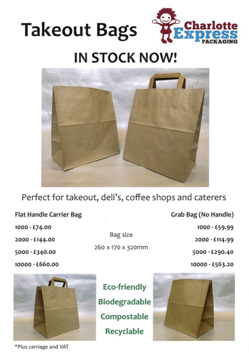 CharlExpPkg's tweet photo. Takeout bags - IN STOCK NOW‼️ https://t.co/KMZfTgcEyR
