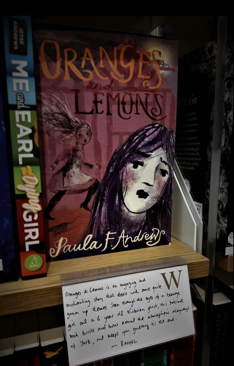PaulaAAuthor's tweet photo. Slightly ironic timing but delighted this happened at the end of last week: my book in Waterstones, Sauchiehall Street, with fabulous review from teen reader, Rachel. Roll on 12th December! #Orangesandlemons #ghoststoryforteens https://t.co/E3b9i8pWsC