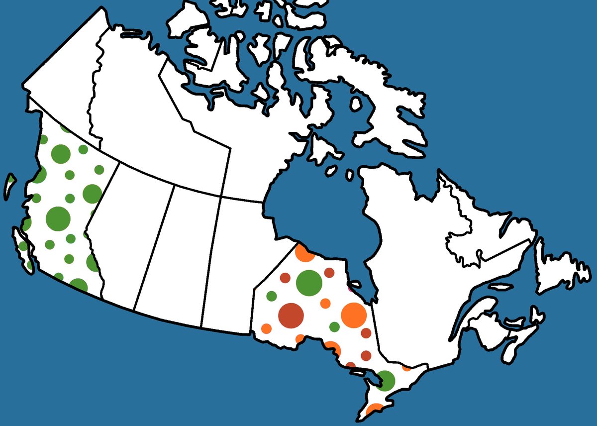 meslin's tweet image. I&apos;m working on a map, showing which provincial parties support #LocalChoice (ie: allowing municipalities to reform local council elections).  Only have four so far. Am I missing any?