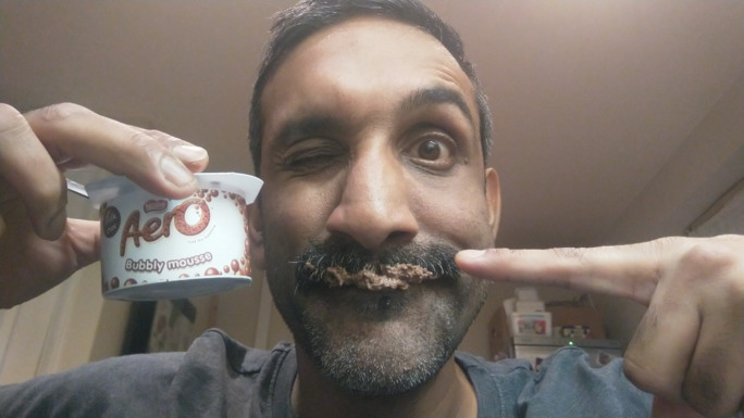 Latest #RockAndRoll #chocolate tash look from Satpal as he continues to raise a fair amount for the #Movember mens charity - movember.com/m/14281781?mc=5
