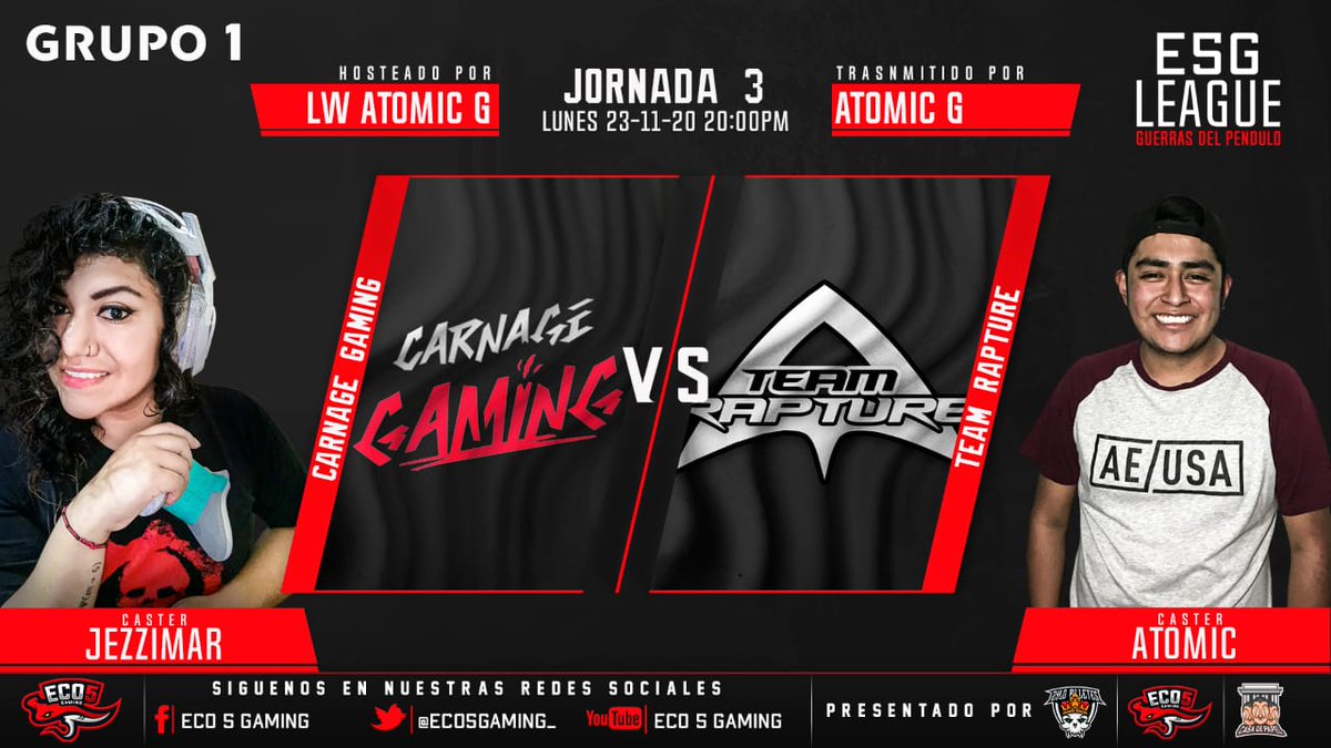 secondedition21's tweet photo. Hoy Lunes acabamos con la Jornada 3 con estos matchs impresionantes...
19:30pm @AmplicityGG Girls 🆚 #Synister's
20:00pm @CGCarnageGaming 🆚 @TeamRapturemex
Casters @jezziimar @TBRayquet
Mucha suerte! https://t.co/ZOUUqKvN5I