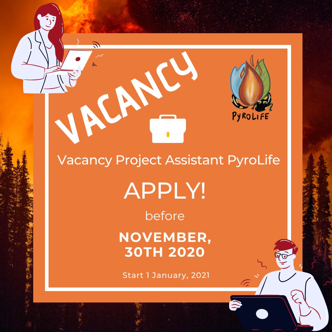 PyroLife_ITN's tweet photo. 🗣️JOB OFFER!💼Are you a passionate #ProjectAssistant with good communicative and organisation skills? 
⚠️Deadline: November 30th, 2020
✅Start: January 1st, 2021 
Would you like to apply? ✍️🏾Then continue reading 👇🏾https://t.co/Gsd1uni7zm https://t.co/1KgVhNT5G2