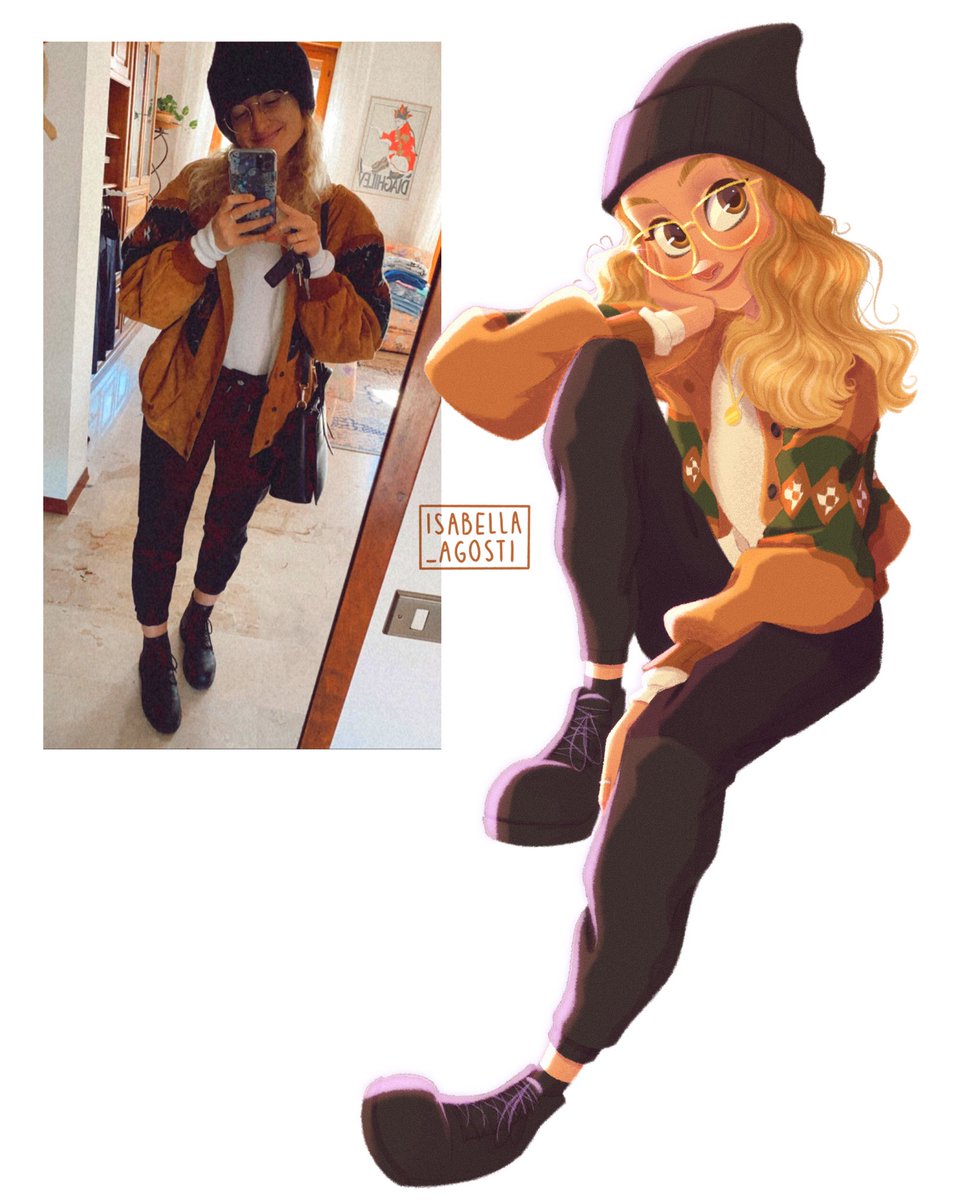 AgostiIsabella's tweet photo. Another week, another outfit of the day as part of #sarafaberootd 😊
Tried to keep it simple this time! I realised I tend to overdo lights and details and sometimes it can become too much

#ootd #characterdesign #procreate https://t.co/W1APGSW9qH