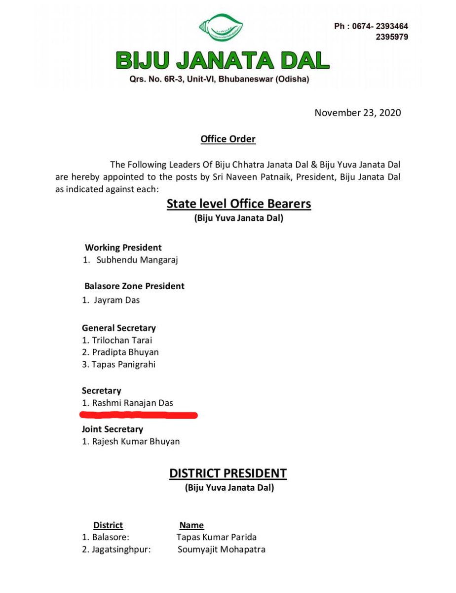 satya_rintu's tweet photo. Congratulations @Bjd_Rashmi Being Appointed as #State_Secretary of #BIJU_YUVA_JANATA_DAL_ODISHA
@BARI_MLA @AllOdisha @Amaresh_Patri @maheekshita @_RajibMohanty https://t.co/2k04jlvQm5