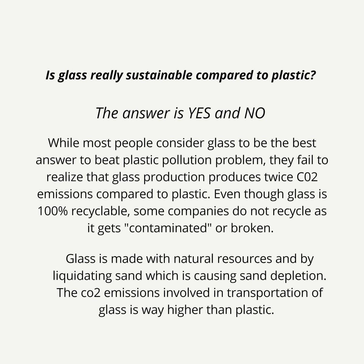 ZEROWASTESHOPIN's tweet photo. #zerowasteshopindia #zerowasteliving #sustainability #sustainableliving #consciousliving #minimalism #environmentallyfriendly #plasticvsglass #sustainablelifestyle #carbonfootprint #co2emissions #co2 #greenfootprint #reducereuserecycle #reuse #recylce #stopsingleuseplastic https://t.co/MNNu5dFJF5