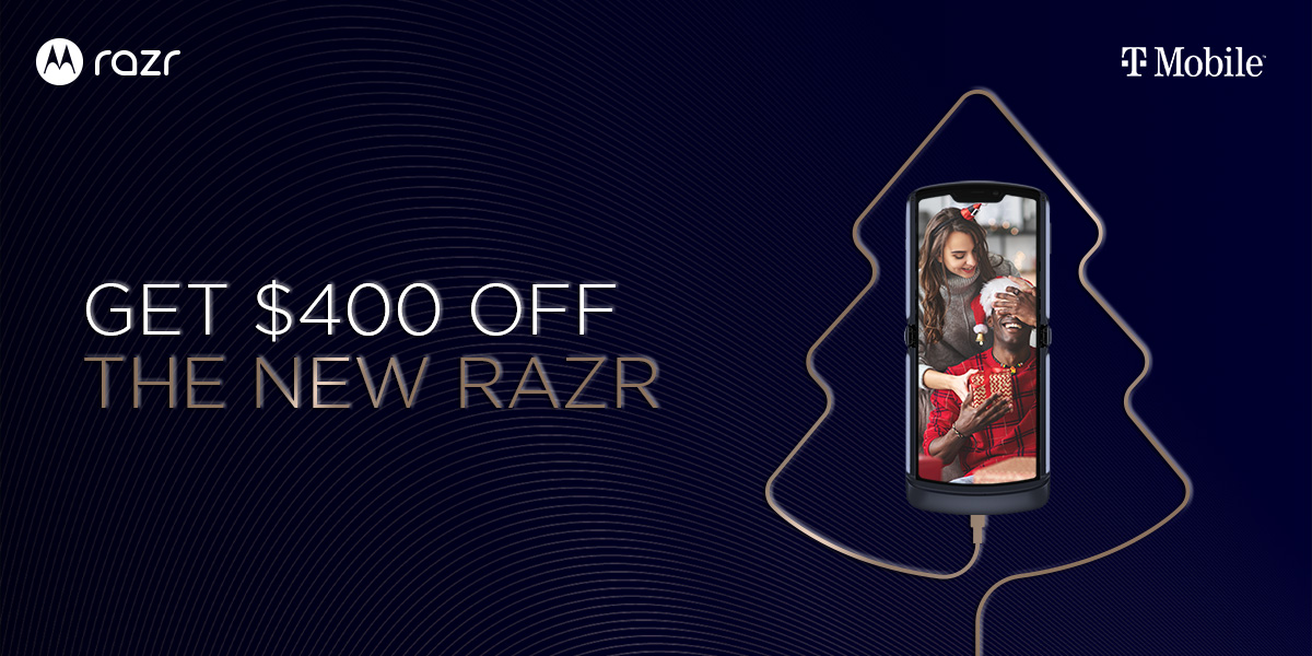 Stay connected to loved ones for the holidays when you save $400 on the new #razr at T-Mobile. https://t.co/9drJHfipIl https://t.co/0ZpVgWKxNn
