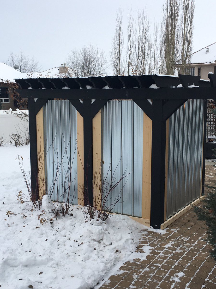 TrevorAslin's tweet photo. Backyard project complete! 
We think it will be a great spot to share a Blueberry Tea or a Hot Chocolate with Peppermint Schnapps 🔥❤️🔥
Petra named it the “Sugar Shack” 
#PergolaTransformation #LoveWhereYouLive #EmbraceTheSeason https://t.co/QURRmG7F9s