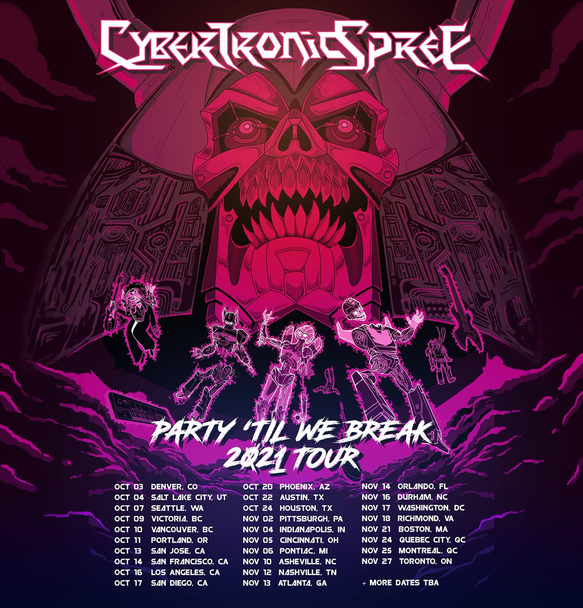 cybertronicband's tweet photo. Recalibrating with new 2021 dates below &amp; more dates TBA soon!

Philadelphia has been cancelled (venue closed). If you have tickets for that show, please obtain a refund from your point of sale. We're looking to reschedule Philly so sit tight! https://t.co/VLVlPXmuhO