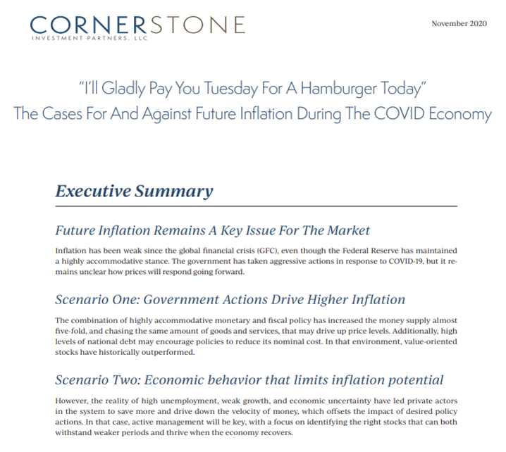 CornerstoneIP's tweet photo. Cornerstone is pleased to present our latest #thoughtpaper on #inflation and the impact for #value #investors, titled, “I’ll Gladly Pay You Tuesday for a Hamburger Today,” written by Mark Spatt, CFA and the Cornerstone team.

https://t.co/59O4zJHSLx https://t.co/kq2C1Wi2ab