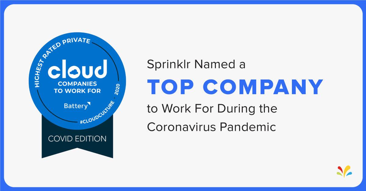 Excited to see <a href="/Sprinklr/">Sprinklr</a> on the "Highest Rated Cloud Computing Companies to Work For" list by <a href="/Glassdoor/">Glassdoor</a> and <a href="/BatteryVentures/">Battery Ventures</a>!  🎉  Learn more about the list here, and visit our careers page to view open roles across the company: ms.spr.ly/6015pJH95 #hiring