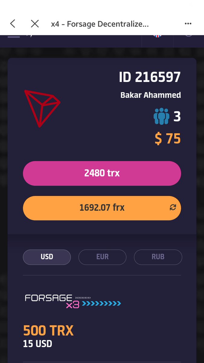 bakar_ahammed's tweet photo. Today's income 14$ from forsage tron.
You can join this online platform and you can income unlimited. 
So hurry up,
Contact with me for join here.

Telegram : https://t.co/P6XPruQ5IK
Messenger : https://t.co/ZILq5IpliN
Call : +8801858505838

Thank you https://t.co/76lGty9kZN