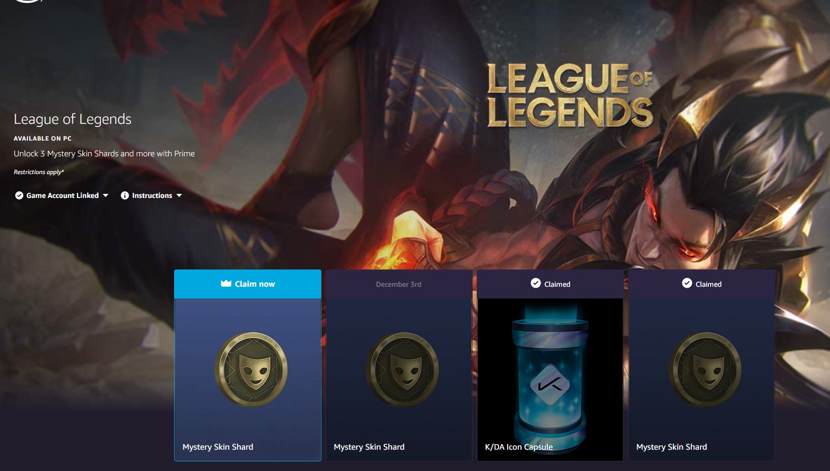 New League of Legends skin shard is available for Prime Gaming