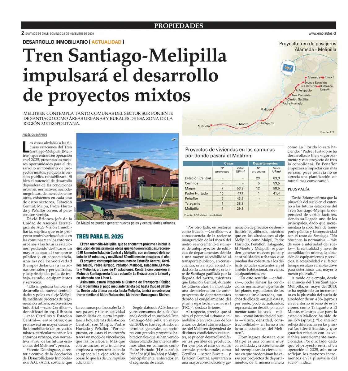 AGS_vision's tweet photo. #AGSenlaPrensa
Tren Santiago-Melipilla impulsará el desarrollo de proyectos mixtos
Te invitamos a leer la noticia 👇
https://t.co/GhYuLRpSDQ
#Melitren #Metrotren #RM #Melipilla #DesarrolloUrbano #DesarrolloInmobiliario @GrupoEFE https://t.co/7NlQQDulWR
