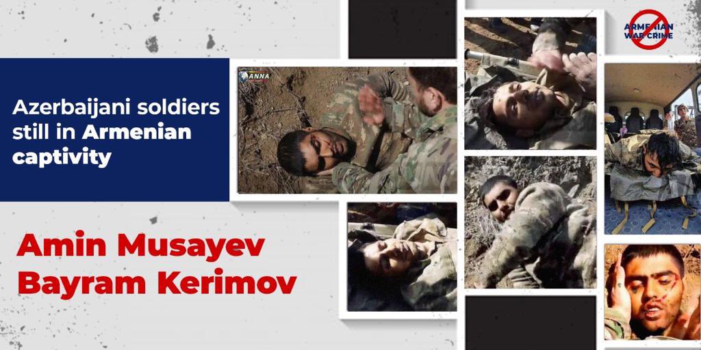 EmiliyaPolad's tweet photo. Two #Azerbaijan/i soldiers Amin Musayev and Bayram Karimov are injured and captured by #Armenia/n forces. Although it is denied by #Armenians there are #facts that prove this case.
#bringbackAmin #bringbackBayram https://t.co/jDHcz1F2Fl