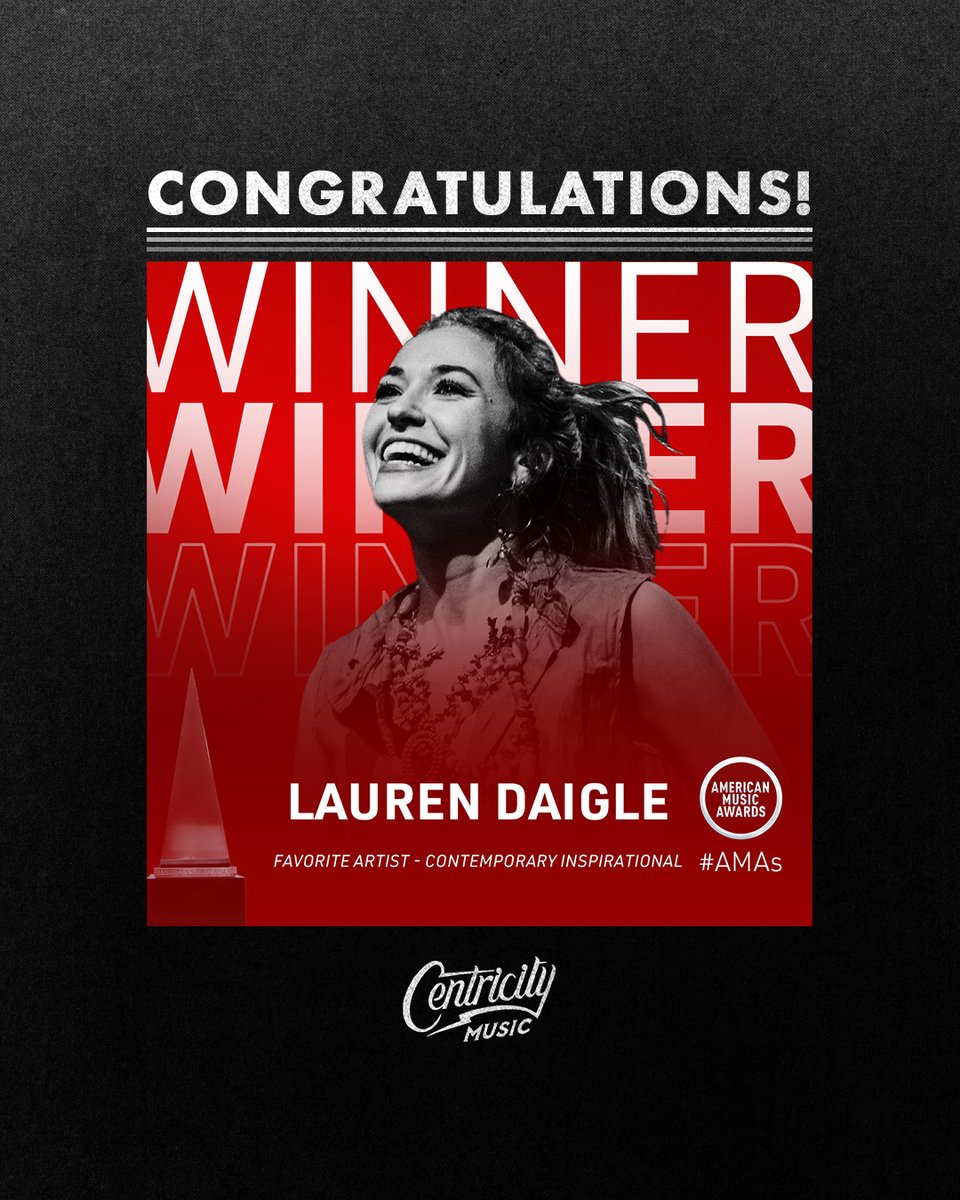 Congratulations <a href="/Lauren_Daigle/">Lauren Daigle</a> on winning <a href="/AMAs/">American Music Awards</a> Favorite Artist for Contemporary Inspirational!