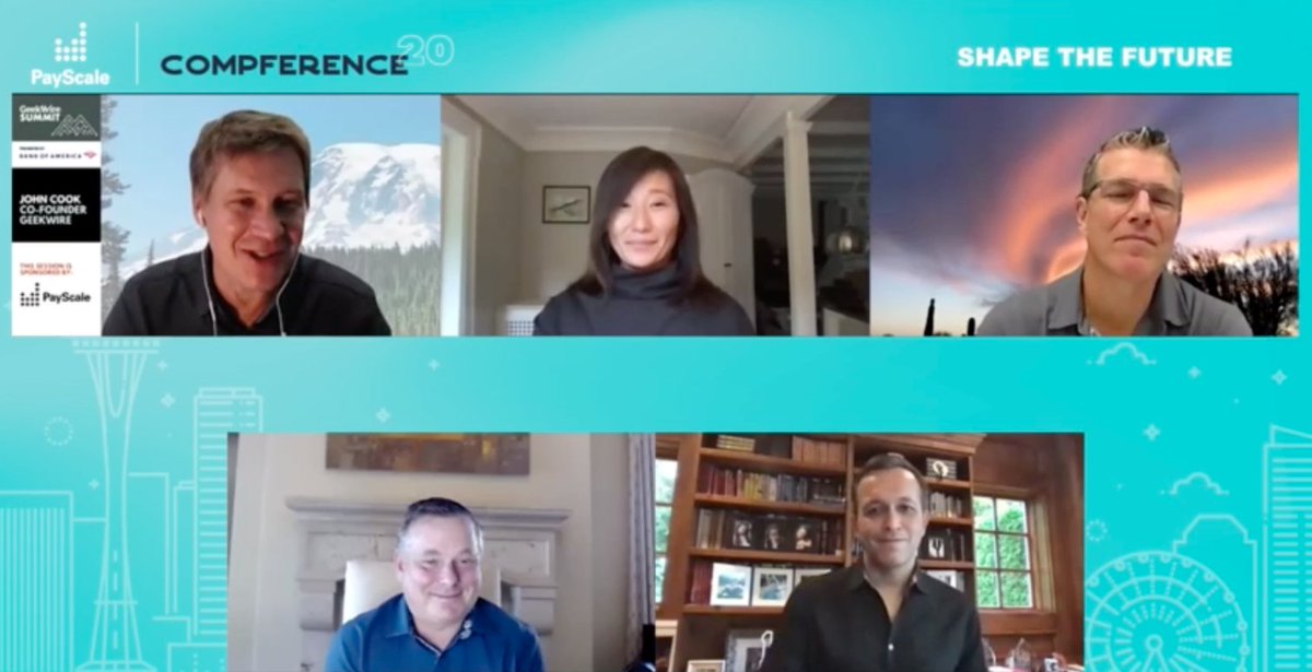 payscale's tweet image. "Culture eats Strategy for Breakfast” -@peterdrucker. How are you keeping culture alive in this environment? #Compference20 #ShapingtheFutureWorkplace #CEOpanel @torreysc @YokoMiyashita @rsingh68 @henryalbrecht @johnhcook