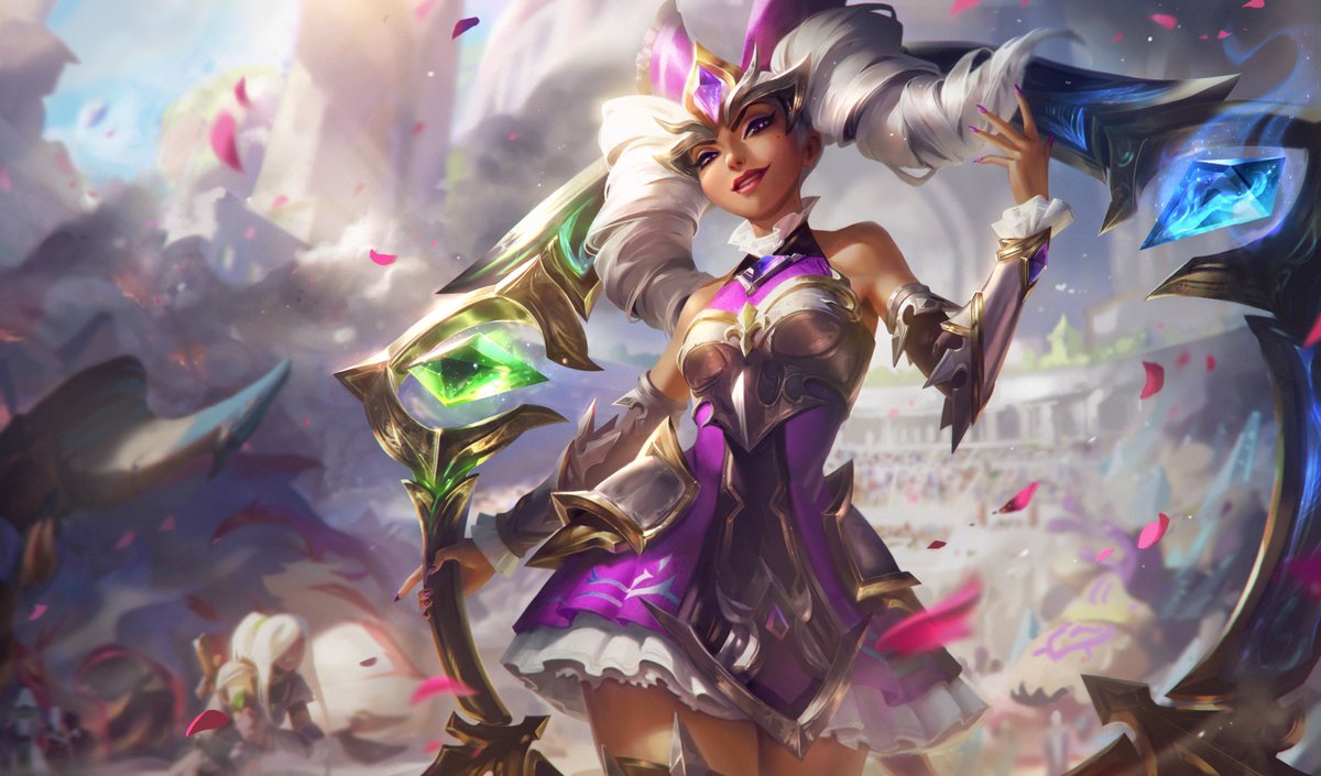 LeagueOfLegends's tweet photo. PBE Preview: Introducing the Battle Queens!

Battle Queen Rell, Janna, Katarina, and Qiyana. Who will you fight for? https://t.co/ZLv2F0Dlm5