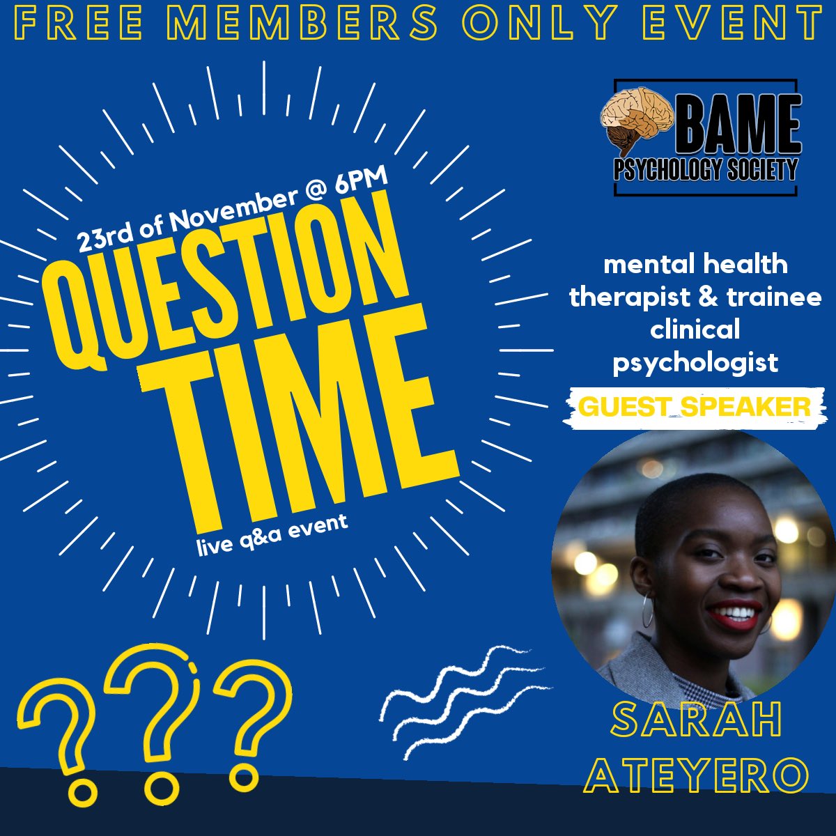 NTU_BAMEPsych's tweet photo. Question Time starts @6PM!! If you haven’t already booked your place you can do so here: https://t.co/BS9mmF9JNh https://t.co/ZZSvylFk9A