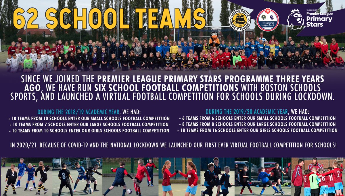 bostonunitedCF's tweet photo. Since 2018, we have run six school football competitions that saw 30 teams participate from 27 schools in 2018/19, 32 teams from 30 schools in 2019/20, and launched our first Virtual School football competition during 2020/21 due to Covid-19 lockdown restrictions! #PLPSDay https://t.co/9t0ORUB8qF