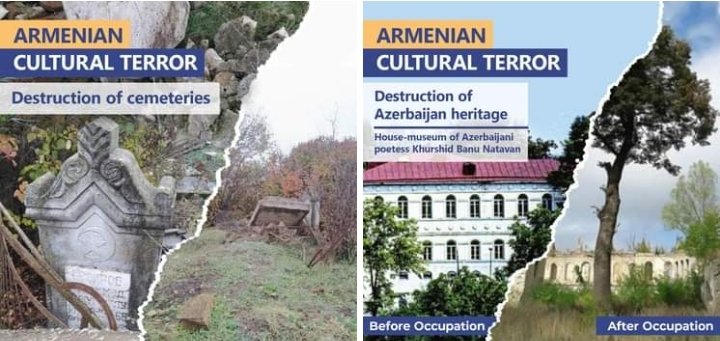 Ramiz_Emi's tweet photo. #Armenians are trying to destroy many monuments of #Azerbaijan 's past, such as Azerbaijani Cultural, History and Museums. They are deceivers and Terrorists of both nature and culture.
#EcoTerrorism
#CulturalGenocide
#KarabakhisAzerbaijan
#AZEYouthVoice 
#SGE https://t.co/c3W5GOZcvk