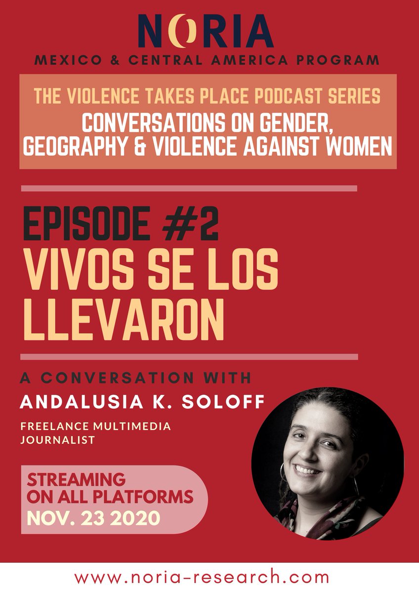 Noria_mxac's tweet photo. ⚡️Podcast Ep. #2 📢 - Gender, Geography, and Violence against Women in Mexico &amp; Central America.

Guest - @Andalalucha

Disappearances &amp; Gender Violence through documentaries, graphic novels, &amp; new narratives.

Ausha ▶️ https://t.co/iAGnhnHOTW

Spotify ▶️ https://t.co/LpwX5IAcD1 https://t.co/TgEgtZc19I