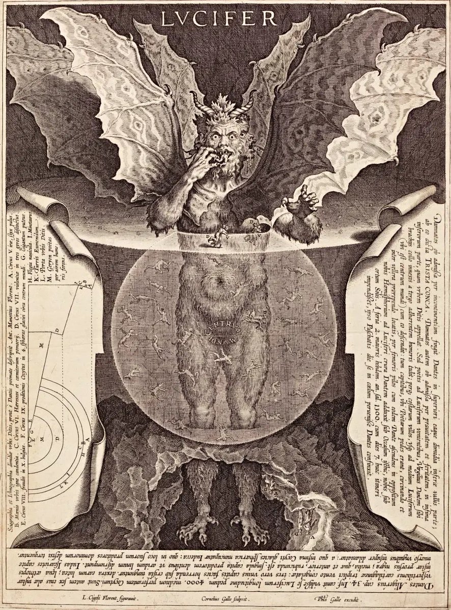 A 16th century Satan from Corenlius Galle. A little more monster than man but with a certain je ne sais quoi...