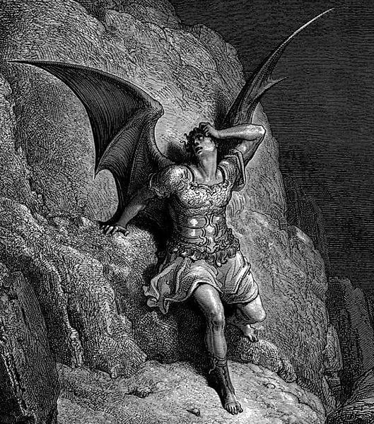 As someone has rightly pointed out Gustav Dore's Satan (another one we owe to Milton's inspiration) also falls into the category of heart-wrenchingly seductive Satan.Drama Satan!