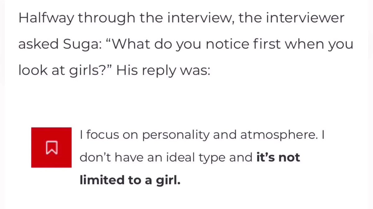 yoongi saying “fvck u” to the gender norms “There is this culture where masculinity is defined by certain emotions, characteristics. I’m not fond of these expressions. What does being masculine mean? [...] Society should be more understanding.” — Min Yoongi (2020) for Esquire