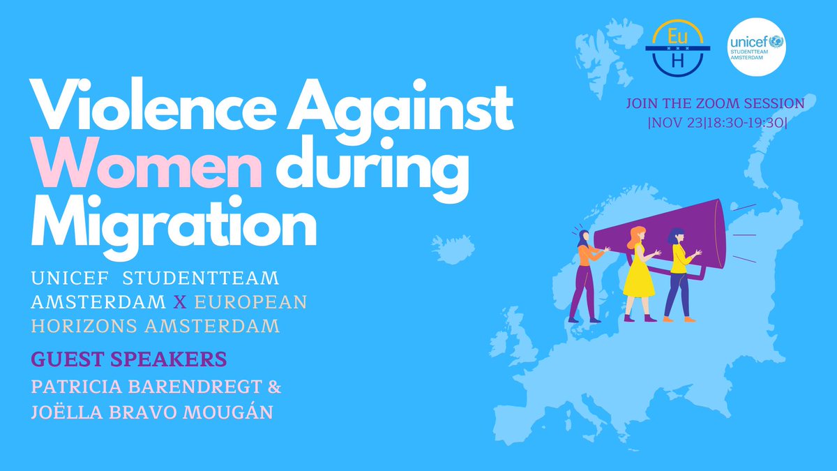 On 25th November is the International Day for the Elimination of Violence against Women. With the purpose of raising awareness on the issue, we are organizing an event with UNICEF Studentteam Amsterdam! More details here: shorturl.at/pxFQ0

#EndViolenceAgainstWomen