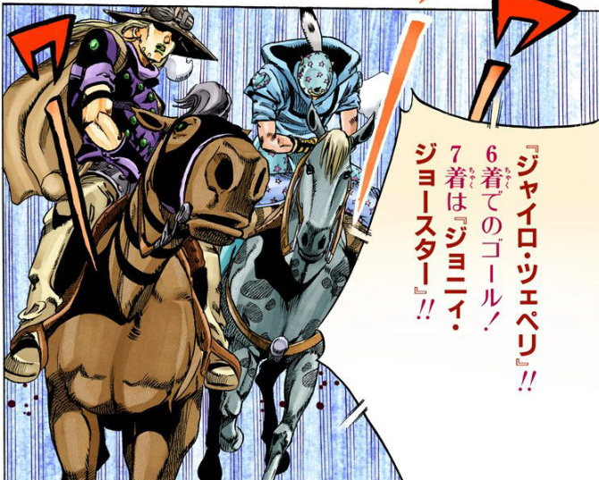 ダチコー ジョジョ記念日 本日12月28日15時51分はッ Sbrレース7th Stageを ジャイロ ツェペリ が6着ゴールした日時 続いて ジョニィ ジョースター が7着 ソースはナレーションより Jojo ジョジョの奇妙な冒険 スティール ボール ラン