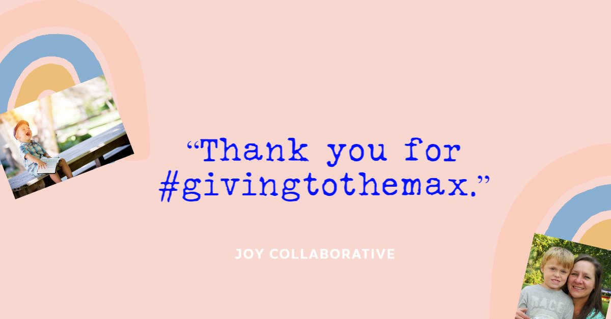 JoyCollab's tweet photo. Thank you to everyone who participated in #GivetotheMax last week.  We at Joy Collaborative are grateful for your contributions.  Because of your unselfish gifts, we were able to raise $4,442.29.  Follow us at https://t.co/d77CL8XVLz to see how we continue our mission. https://t.co/GYm8zcXIeY
