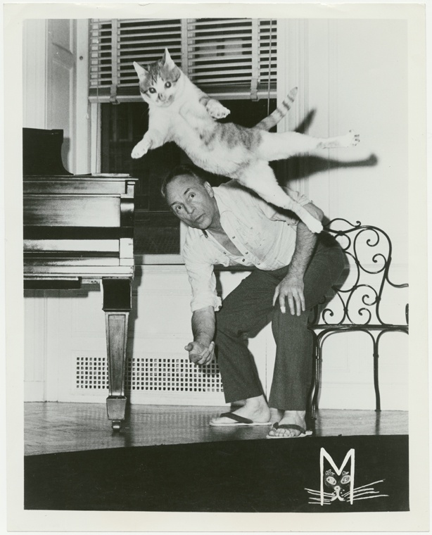 nycballet's tweet photo. Did you know... George Balanchine is said to have had pre-show jitters only once: when his cat Mourka danced for Igor Stravinsky? Mourka gained international fame via a Martha Swope photograph in Time Magazine, as well as a book by Tanaquil Le Clercq with additional Swope photos. https://t.co/XdZIYdoyFs