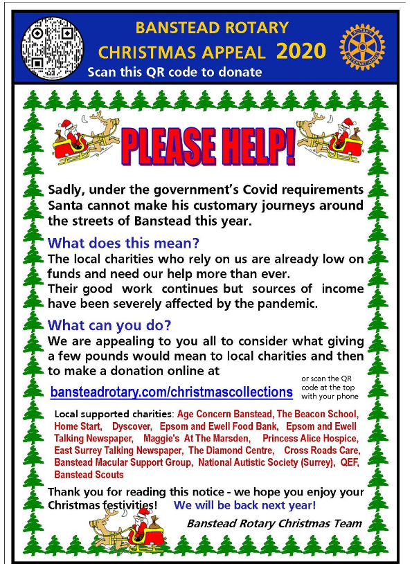 BansteadRotary's tweet photo. Happy Christmas #Banstead! Please support &amp; RT our virtual Santa Collection! @pr_rotary @MVRotary @LHRotary @EpsomRotary @CheSutRotary @AshteadRotary @networkista @RedhillRRotary @RotaryCoulsdonM @RotaryCaterham @KingstonRotary @twickenhamrota3 @wokingdrotary https://t.co/DX6xmlJH08