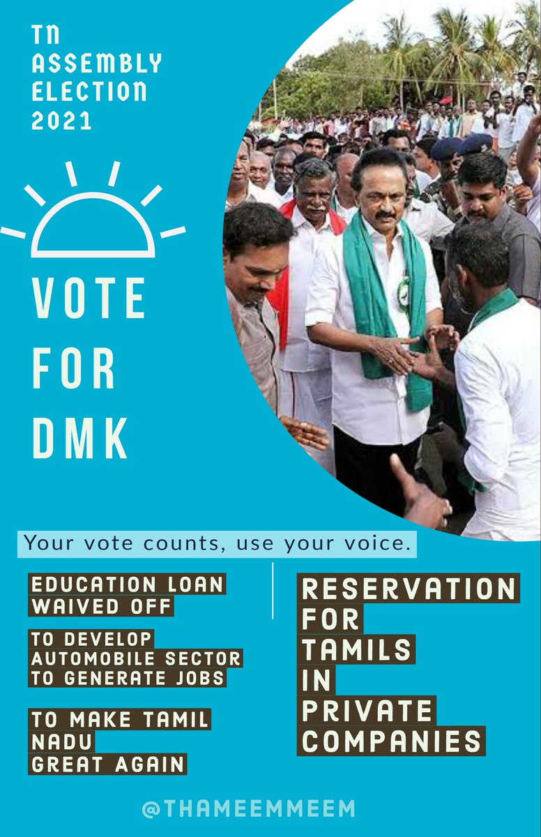 Some more posters in this thread !  @mkstalin  @KanimozhiDMK  @Udhaystalin  @DMK4TN  @DMKAriyalur  @sivasankar1ss  @ptrmadurai  @isai_  @OndrinaivomVaa  #StalininKural  #DMK4TN  #MKStalinForTN