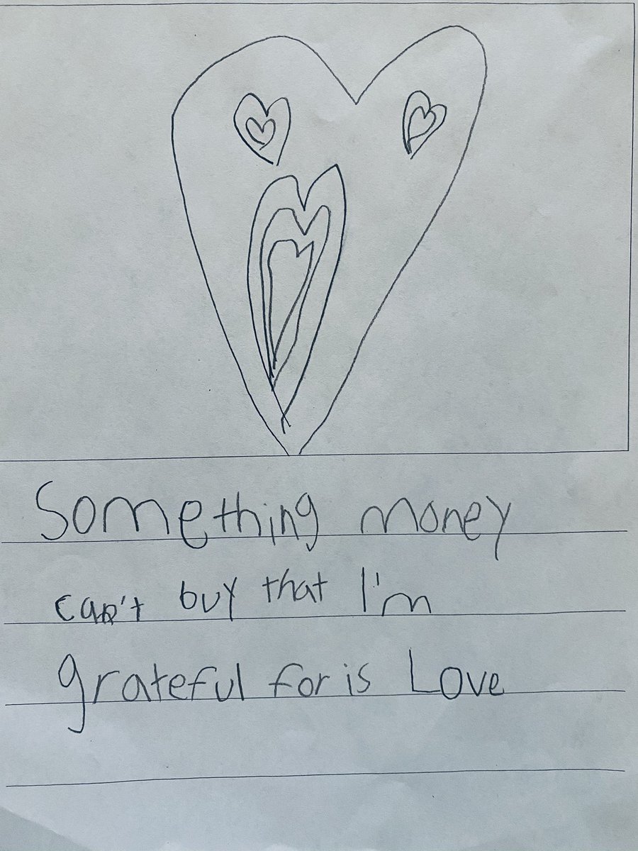 kayleyheeter's tweet photo. 2nd graders writing gratitudes for things money can’t buy ♥️ @RidgewoodES https://t.co/NCJJUwSe63