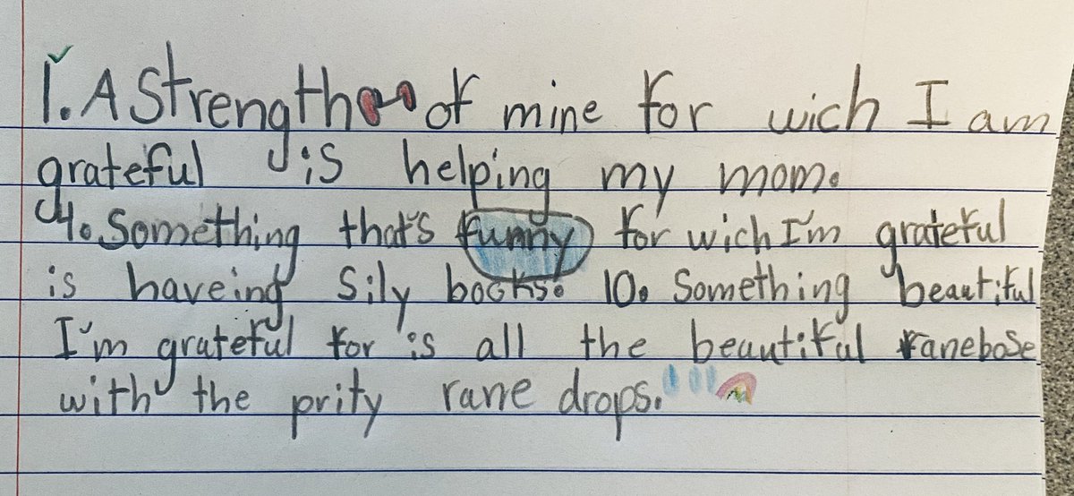 kayleyheeter's tweet photo. 2nd graders writing gratitudes for things money can’t buy ♥️ @RidgewoodES https://t.co/NCJJUwSe63