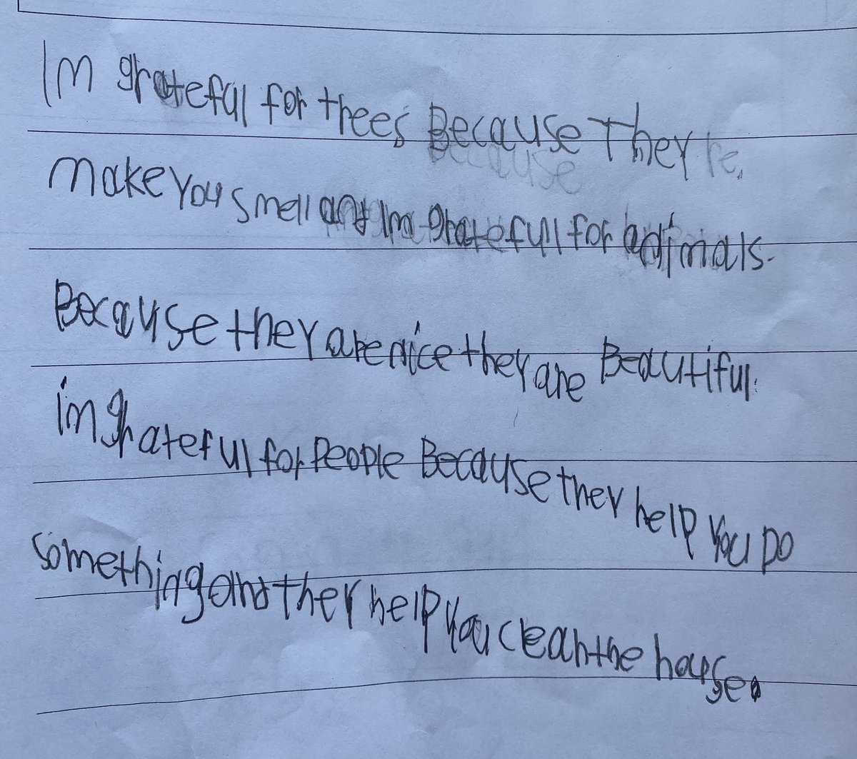 kayleyheeter's tweet photo. 2nd graders writing gratitudes for things money can’t buy ♥️ @RidgewoodES https://t.co/NCJJUwSe63
