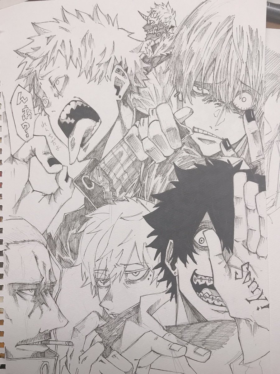 詰め込みイラスト書いてるよ 