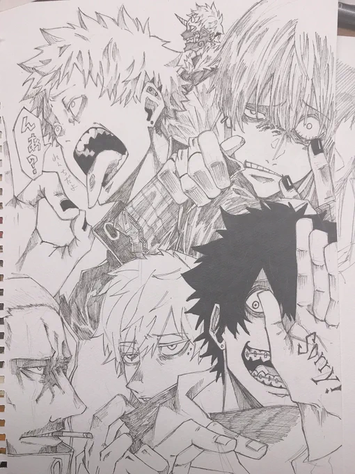 詰め込みイラスト書いてるよ 