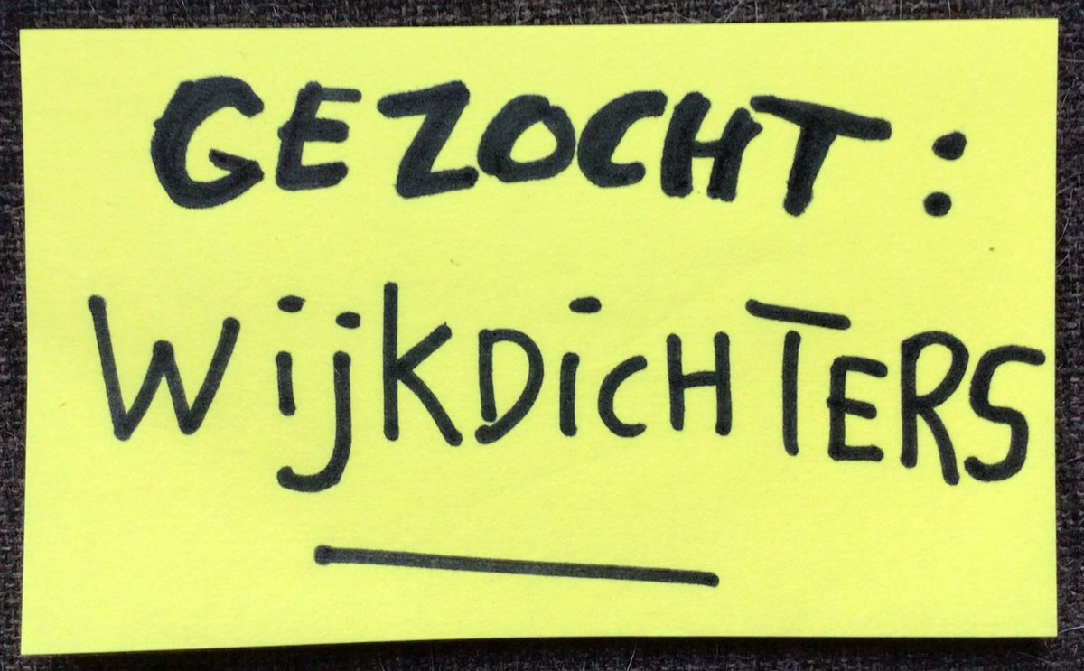 PMDelefre's tweet photo. Gezocht: wijkdichters https://t.co/dC7FAzGvZ9