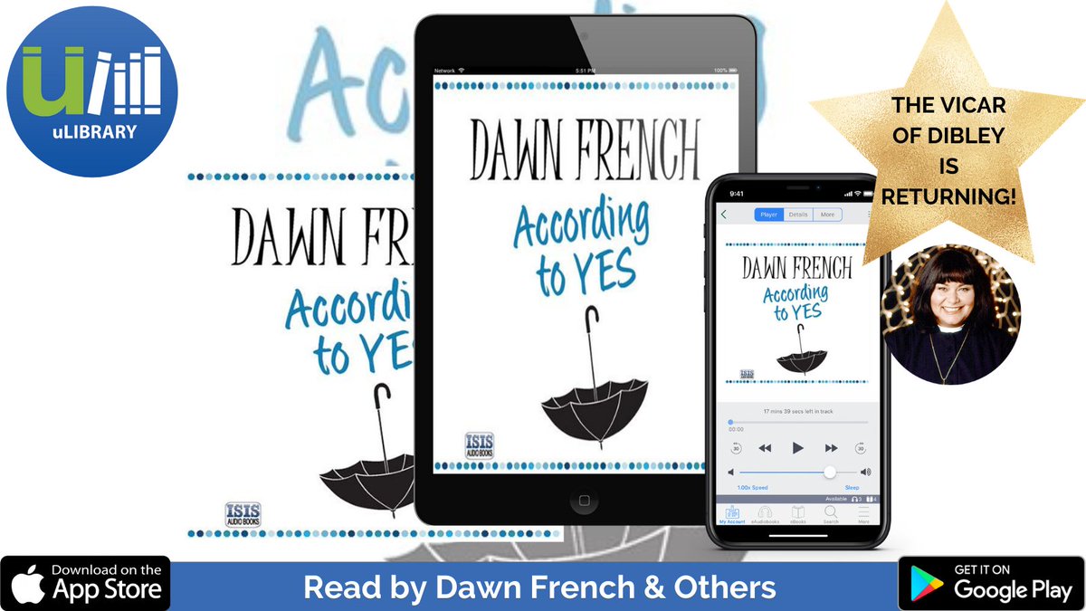 uLibraryDigital's tweet photo. THE VICAR OF DIBLEY IS RETURNING FOR CHRISTMAS! π₯³π
Why not celebrate by listening to According to Yes by @Dawn_French?!
Available on the app NOW! πΏ
#accordingtoyes #dawnfrench #vicarofdibley #audiobook https://t.co/51IyBW9U9F