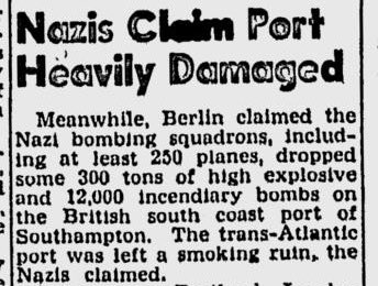 THREAD - THE SOUTHAMPTON BLITZ: #OnThisDay eighty years ago - 23 November 1940 - the Luftwaffe targeted Southampton and the town suffered its most destructive raid of the Blitz so far.It was front page news in America as the Nazis claimed Southampton was left a smoking ruin...