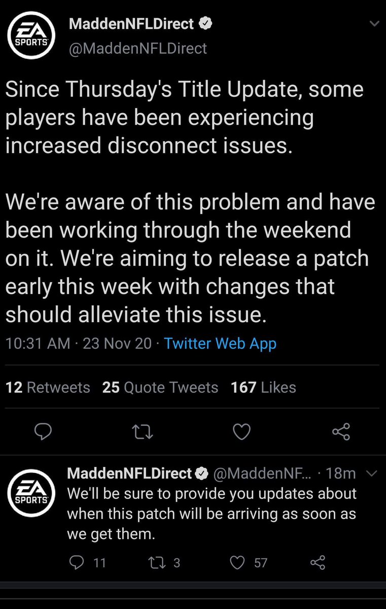 BadMaddens's tweet photo. Today on our latest episode of "Ea did a patch and broke something important in CFM"......

#nfldropea
@ShutdownSafety https://t.co/MAaAZharPq